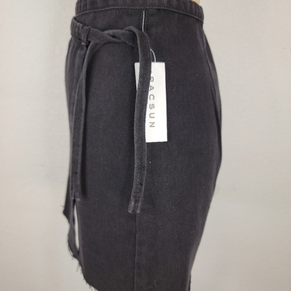 Pacsun Sz 25 Wrap Mini Denim Skirt Black NEW - Picture 2 of 8